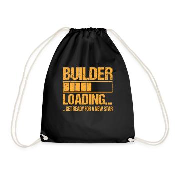 Construction workers loading Construction worker training - Drawstring Bag - black - Front