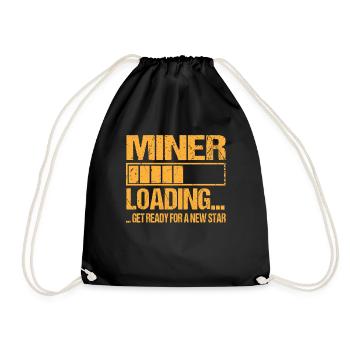 Mine workers loading Miners - Drawstring Bag - black - Front
