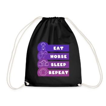 Manger Cheval Dormir Répéter - Sac de sport léger - noir - Devant