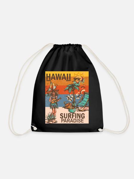 Hawaii Surfen Paradise Hawaiian Hula Girls Surfer - Turnbeutel - Schwarz