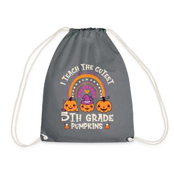 Greepy Pumpkin Murder Halloween Costume - Drawstring Bag - grey - Front
