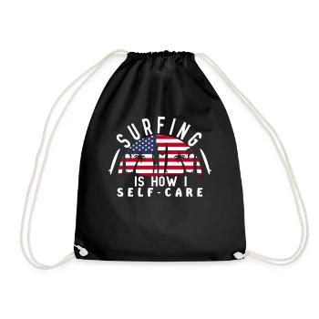 Surfen ist, wie ich selbst pflege American Flag Su - Turnbeutel - Schwarz - Vorne