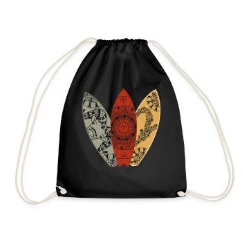 Widder -Zodiac -Surfboard -Surfenhoroskop - Turnbeutel - Schwarz - Vorne