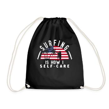Surfen ist, wie ich selbst pflege American Flag Su - Turnbeutel - Schwarz - Vorne