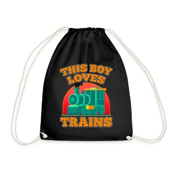 Ce garçon adore les locomotives de train! Cadeau enfant - Sac de sport léger - noir - Devant
