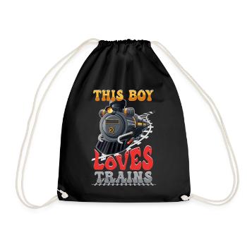 Ce garçon adore les locomotives de train! Cadeau enfant - Sac de sport léger - noir - Devant