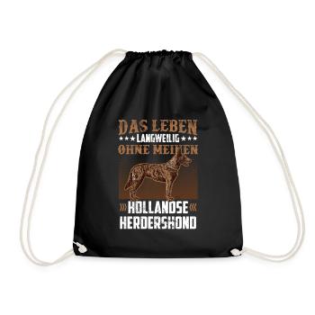 Hollandse Herdershond wäre langweilig ohne - Turnbeutel - Schwarz - Vorne