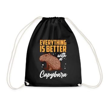 Capybara tout mieux avec capybara - Sac de sport léger - noir - Devant