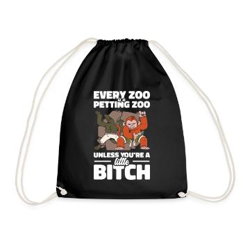 Zookeeper Petting Wildlife Zookeeping Nature - Drawstring Bag - black - Front