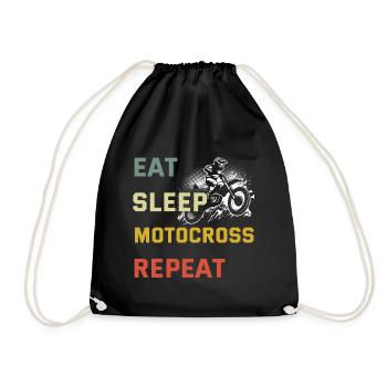 Motocross Tshirt Für Herren Damen Enduro Supermoto - Turnbeutel - Schwarz - Vorne