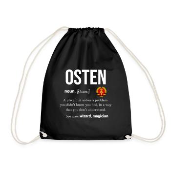 Ossi Geschenk Ostdeutschland NVA Germania Osten - Turnbeutel - Schwarz - Vorne