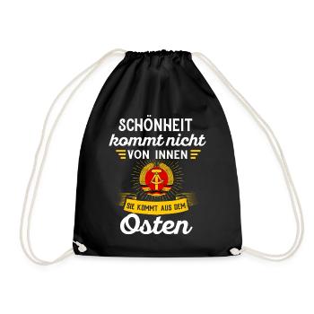 Ostdeutschland Tshirt Herren Ossi Dresden NVA DDR - Turnbeutel - Schwarz - Vorne