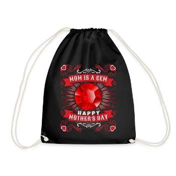 Fête des mères Maman-est-un-bijou Gemmologie-Maman Disant - Sac de sport léger - noir - Devant
