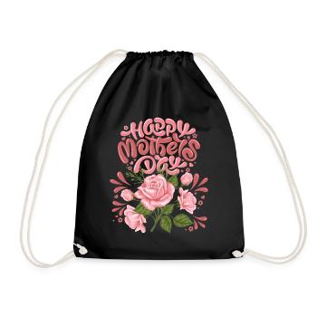 Bonne fête des mères, fête des mères, avec un décor rose - Sac de sport léger - noir - Devant