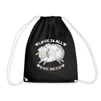 Mouton mouton drôle dicton, jeu de mots - Sac de sport léger - noir - Devant
