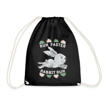 Run-Faster-Rabbit-Run, Sweet Rabbit, Funny Saying - Drawstring Bag - black - Front