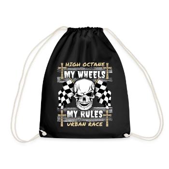 Crâne, Crâne, Course, Course automobile, Design de motard - Sac de sport léger - noir - Devant