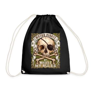 Skull Skull Moto Pirate, Design Motard - Sac de sport léger - noir - Devant