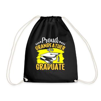 Proud grandfather of a graduate graduate - Drawstring Bag - black - Front