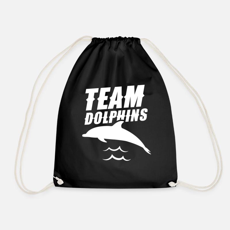 Team Dolphins Dolphin Lover Dolphin Dolphin - Drawstring Bag - black