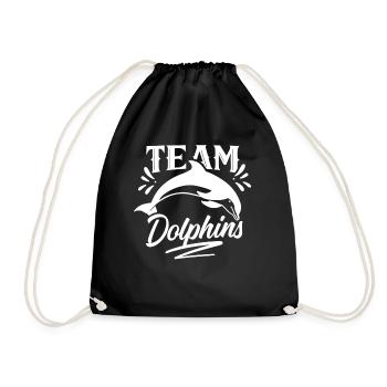 Team Dolphin Lover Dolphin Dolphin Dolphins - Drawstring Bag - black - Front