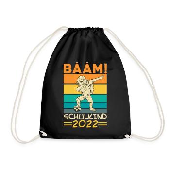 Bääm Schulkind 2022 Fußball - Turnbeutel - Schwarz - Vorne