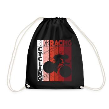 Fahrradrennrad Retro -Retro -Radfahrer - Turnbeutel - Schwarz - Vorne