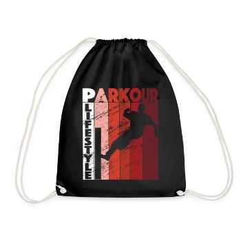 Parkour Lifestyle Retro Freerunning Urban - Turnbeutel - Schwarz - Vorne