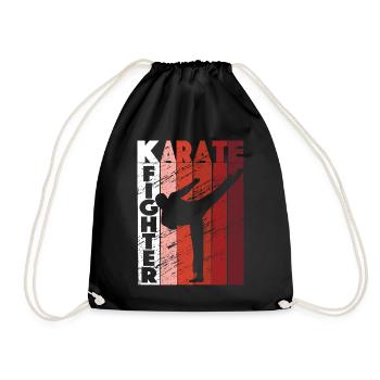 Karate Fighter Kick Retro Martial Arts - Turnbeutel - Schwarz - Vorne