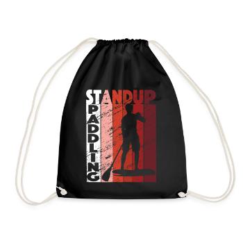Stand -up -Paddel -Retro -Paddel -Paddelboard - Turnbeutel - Schwarz - Vorne