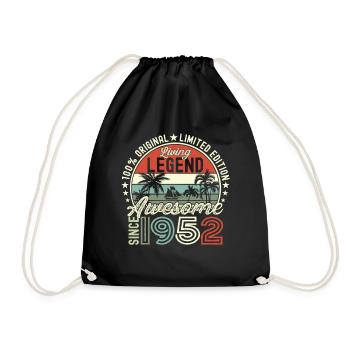 Superbe cadeau du 70e anniversaire de septembre 1952 - Sac de sport léger - noir - Devant