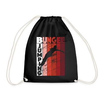 Bungee Jumping Retro Bungysprung - Turnbeutel - Schwarz - Vorne