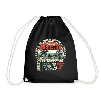 Awesome September 1957 65. Geburtstag Geschenk - Turnbeutel - Schwarz - Vorne