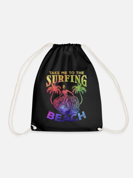 Surfer Take Me To The Surfing Beach - Turnbeutel - Schwarz