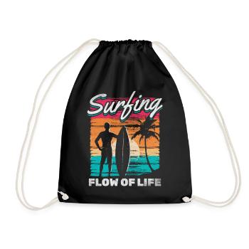 Surfing Flow Of Life - Drawstring Bag - black - Front