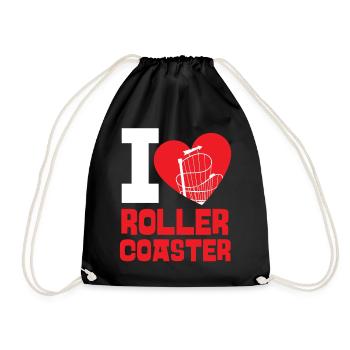 Roller Coaster Heart I Love Roller - Turnbeutel - Schwarz - Vorne