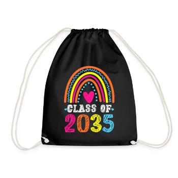 Class Of 2035 First Day Of School Grow With Me - Drawstring Bag - black - Front