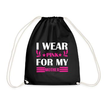 SENSIBILISATION AU CANCER DU SEIN JE PORTE DU ROSE POUR MA MÈRE - Sac de sport léger - noir - Devant