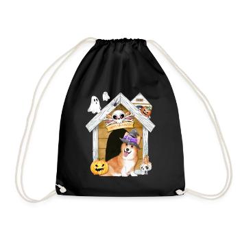Halloween Corgi Chien Sorcière - Sac de sport léger - noir - Devant