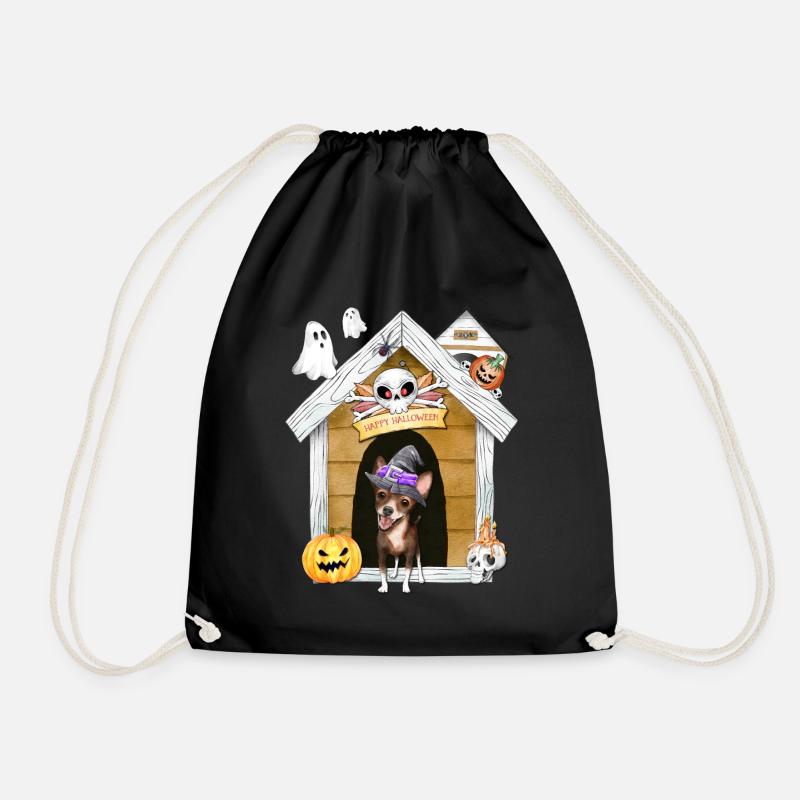 Halloween Chihuahua Hundehexe - Turnbeutel - Schwarz