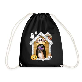 Halloween Frenchie Chien Sorcière - Sac de sport léger - noir - Devant