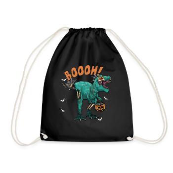 Dinosaur Trex Dino Pumpkins Moon Boys - Drawstring Bag - black - Front