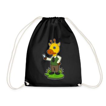 Giraffe Smartphone - Drawstring Bag - black - Front