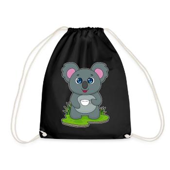 Koala Mug - Drawstring Bag - black - Front