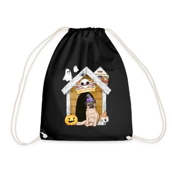 Halloween Carlin Chien Sorcière - Sac de sport léger - noir - Devant