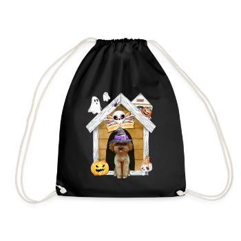 Caniche d’Halloween Chien Sorcière - Sac de sport léger - noir - Devant