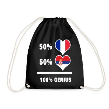 La France et la Serbie génie / cadeau - Sac de sport léger - noir - Devant
