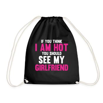 Si vous pensez que je suis mignon, vous devriez voir ma petite amie - Sac de sport léger - noir - Devant