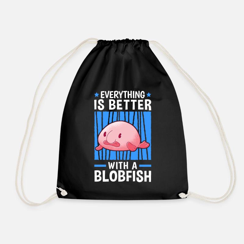 Alles ist besser mit Blobfischen Blobfisch - Turnbeutel - Schwarz