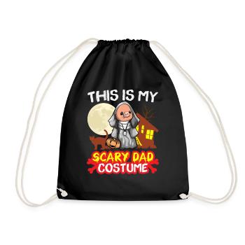 This Is My Scary Dad Costume Funny Halloween - Drawstring Bag - black - Front